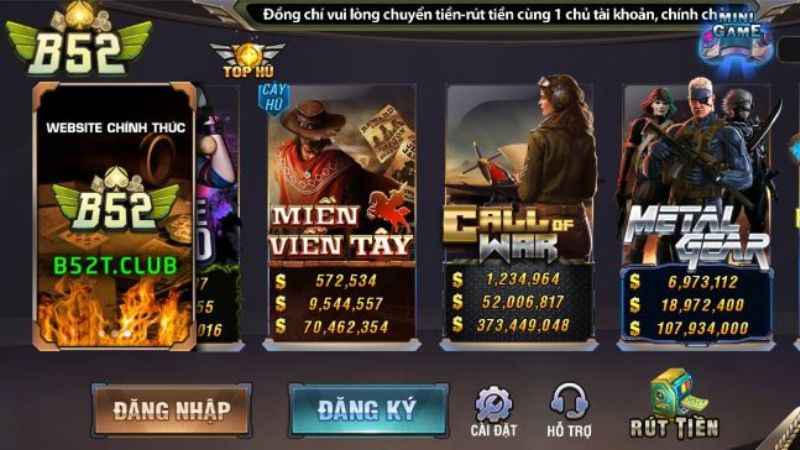 Các tính năng có trong game tại B52