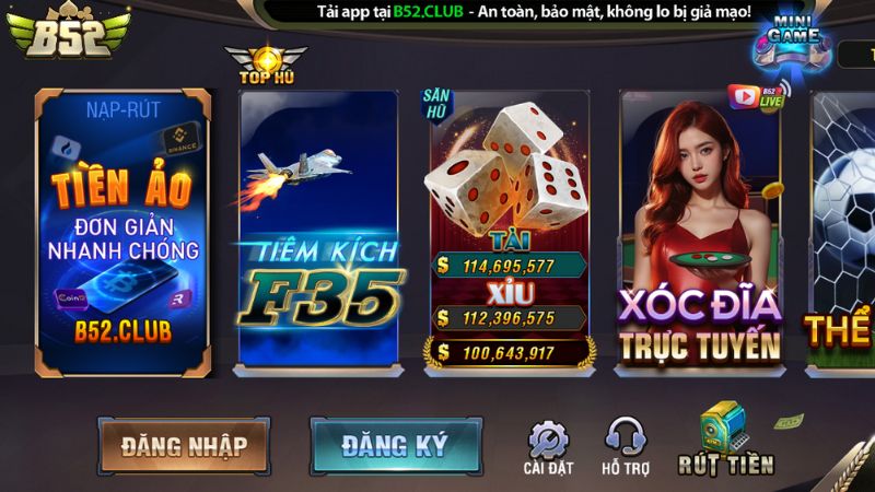 Khám phá kho game đình đám có mặt tại B52