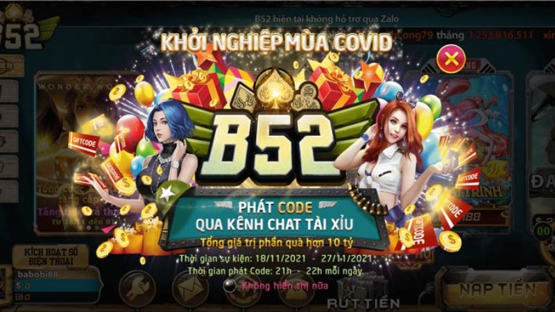 Quy định về chương trình Giftcode tại cổng game B52