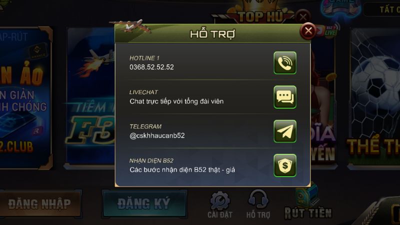 Gặp vấn đề gì thì bạn sẽ cần liên hệ cho cổng game